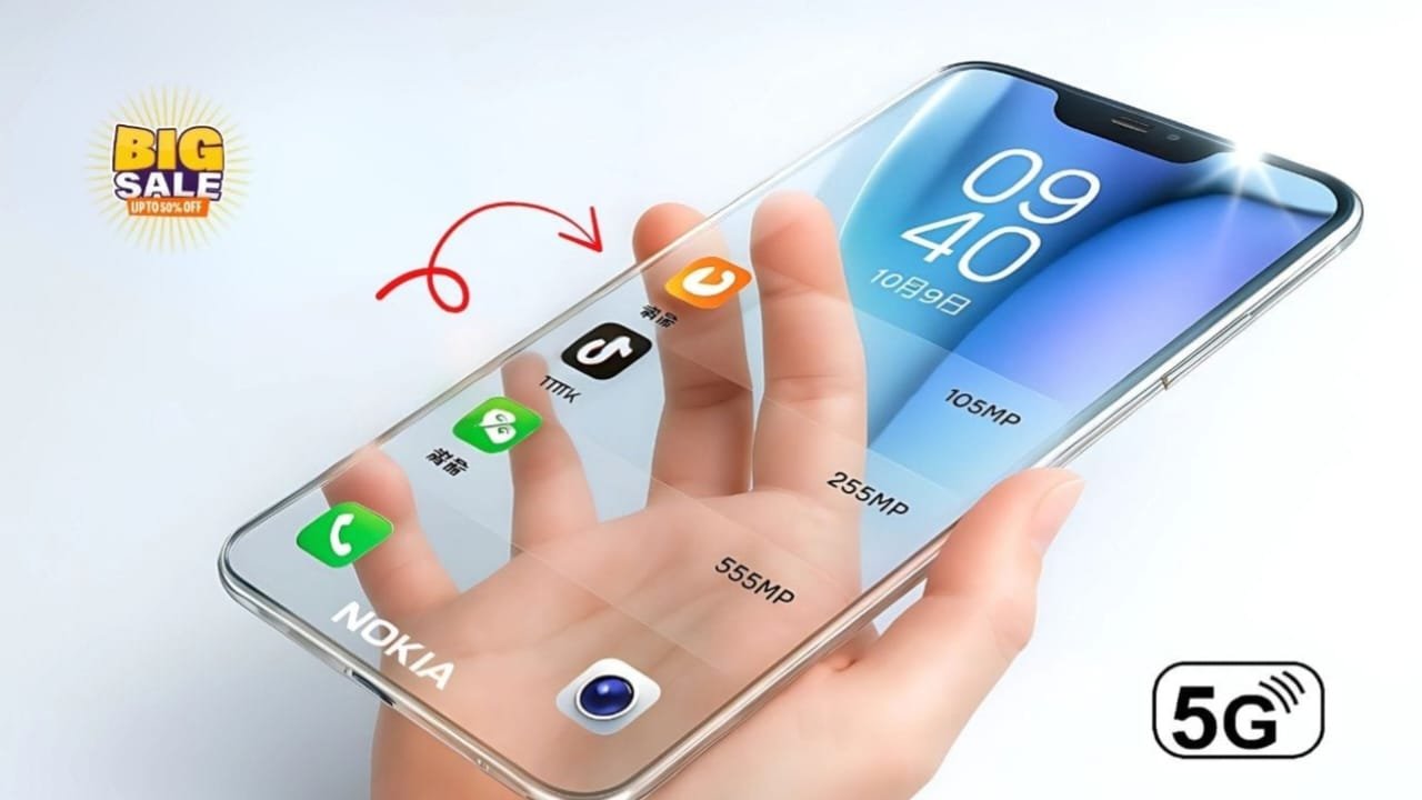 Nokia Launches Transparent 5G Phone: Features 8,000mAh Battery, 6.5-Inch AMOLED Display, and 550MP Camera for Under ₹9,999!
